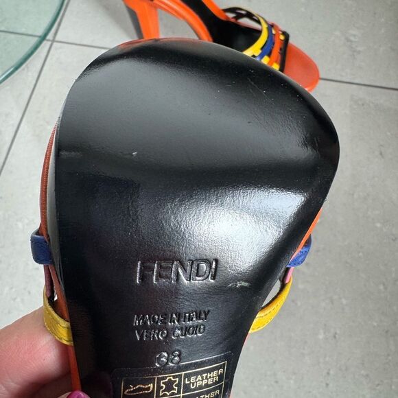 Fendi Women's Multicolor Strappy Heels - Picture 8 of 8